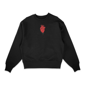 Sweatshirt noir brode Pochita Red Heart Chainsaw Man