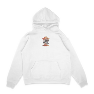 Sweat capuche blanc unisexe brodé avec un design inspiré de chapeau ace-sabo-luffy (One Piece), style anime japonais tendance