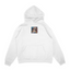 Sweat capuche blanc unisexe brodé avec un design inspiré de Gold Roger (One Piece), style anime japonais tendance