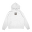 Sweat capuche blanc unisexe brodé avec un design inspiré de luffy gear 5 (One Piece), style anime japonais tendance