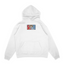 Sweat capuche blanc unisexe brodé avec un design inspiré de Monkey D. Luffy (One Piece), style anime japonais tendance