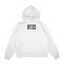 Sweat capuche blanc unisexe brodé avec un design inspiré de zoro roronoa (One Piece), style anime japonais tendance