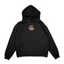 Sweat capuche noir unisexe brodé avec un design inspiré de luffy fruit (One Piece), style anime japonais tendance