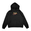 Sweat capuche noir unisexe brodé avec un design inspiré de luffy swoosh (One Piece), style anime japonais tendance
