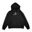 Sweat capuche noir unisexe brodé avec un design inspiré de zoro rorona swoosh (One Piece), style anime japonais tendance