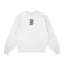 Sweat col rond blanc unisexe brodé avec un design inspiré de chapeau ace-sabo-luffy (One Piece), style anime japonais tendance