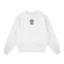 Sweat col rond blanc unisexe brodé avec un design inspiré de luffy gear 5 (One Piece), style anime japonais tendance