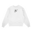 Sweat col rond blanc unisexe brodé avec un design inspiré de Luffy Monkey D. Luffy (One Piece), style anime japonais tendance