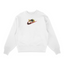 Sweat col rond blanc unisexe brodé avec un design inspiré de luffy swoosh (One Piece), style anime japonais tendance