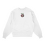 Sweat col rond blanc unisexe brodé avec un design inspiré de nico robin (One Piece), style anime japonais tendance