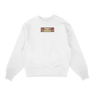 Sweat sweat col rond blanc unisexe brodé avec un design inspiré de shanks (One Piece), style anime japonais tendance