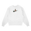Sweat col rond blanc unisexe brodé avec un design inspiré de zoro rorona swoosh (One Piece), style anime japonais tendance
