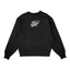 Sweat col rond noir unisexe brodé avec un design inspiré de Luffy Gear 5 (One Piece), style anime japonais tendance