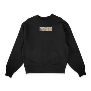 Sweat col rond noir unisexe brodé avec un design inspiré de luffy gear 5 ( un autre) (One Piece), style anime japonais tendance