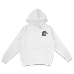 sweat a capuche blanc brode matching giyu demon slayer